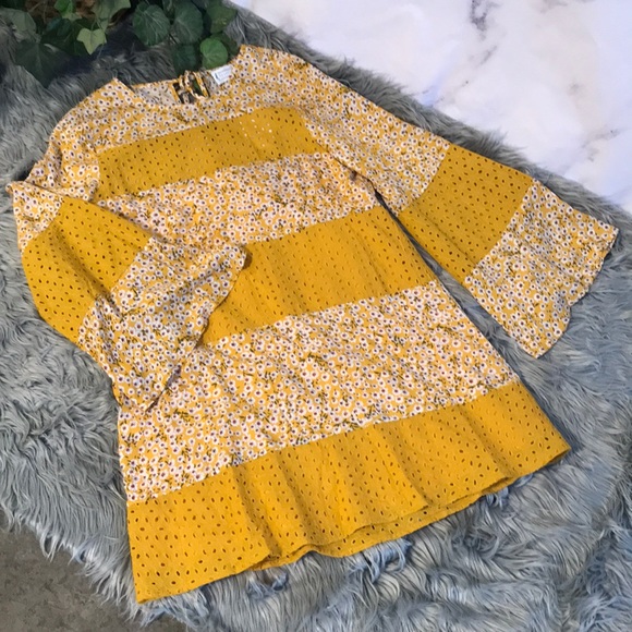 MUSTARD YELLOW FLORAL TUNIC DRESS - Picture 8 of 8